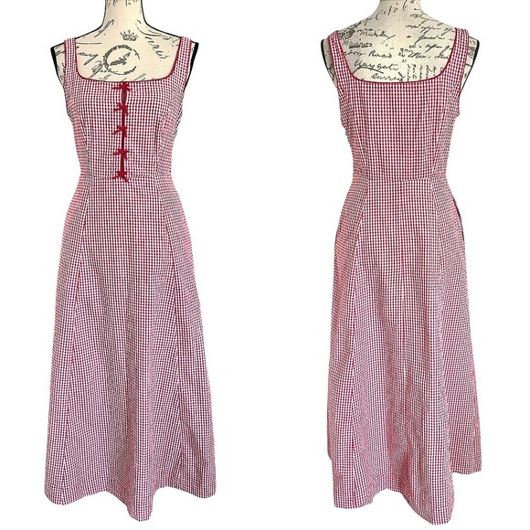 Rachel Zoe Dresses & Skirts - Rachel Zoe Red and White Gingham Midi Dress